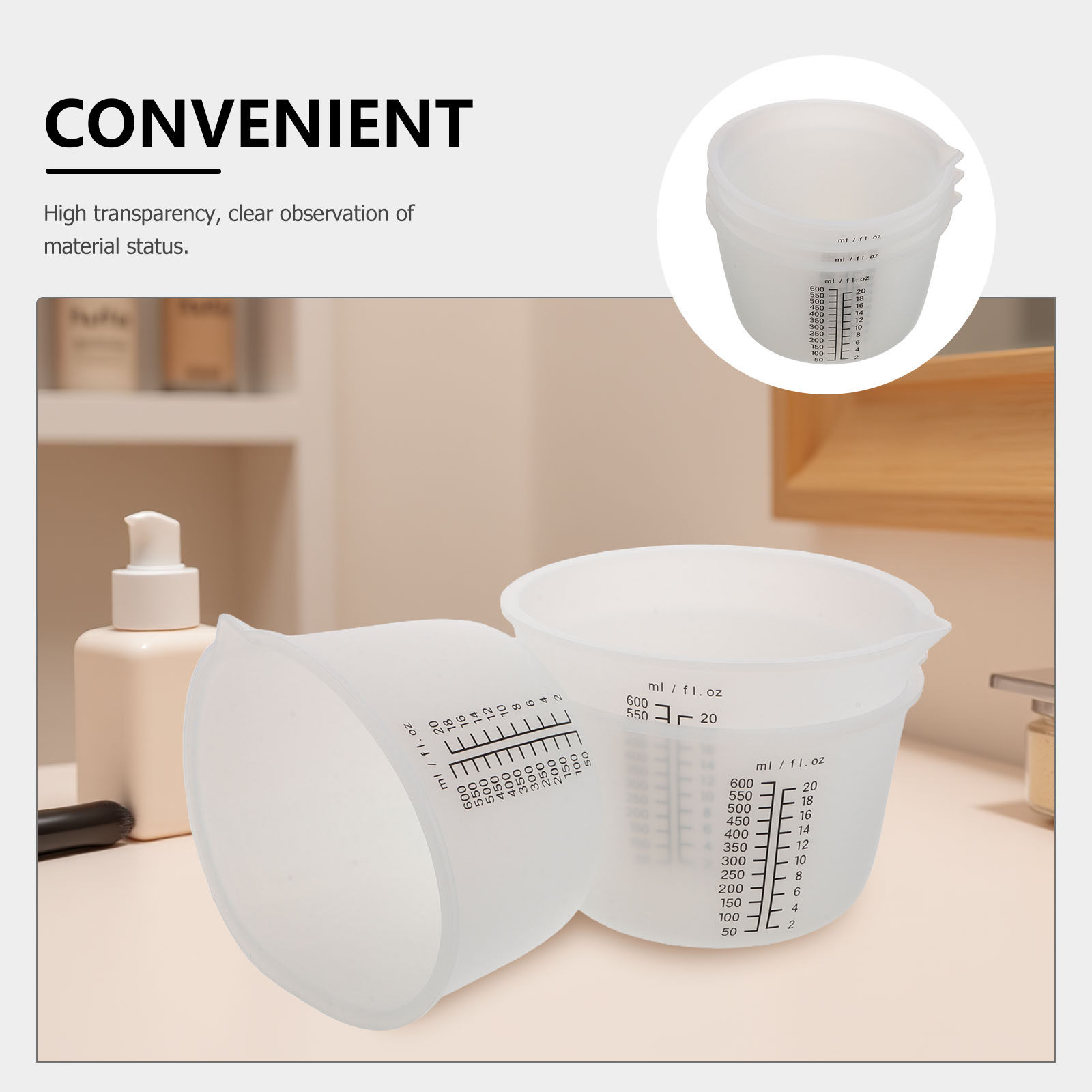ถ้วยผสมเรซินซิลิโคน 3 ชิ้น ขนา - Mixing Cup Silicone บทวิจารณ์และราคา