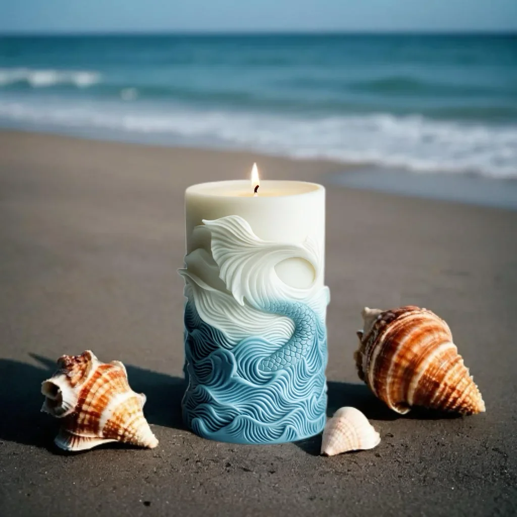 DIY ocean wave โฟมทรงกระบอกเที - Resin Ocean Wave Mold บทวิจารณ์และราคา